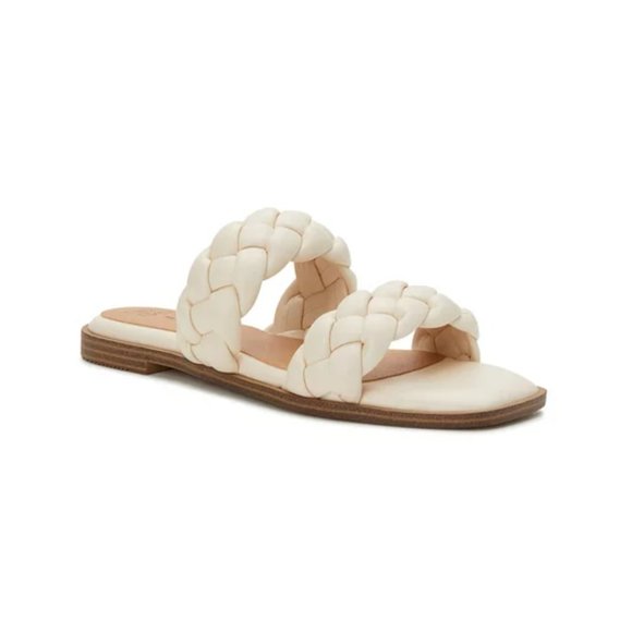 Time and Tru Women's Braided Two Band Sandals | Size 10 | Bone - Picture 5 of 8